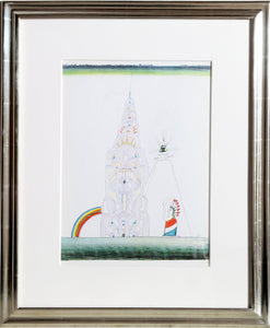 Chrysler Building (Day) from Derriere le Miroir Lithograph | Saul Steinberg,{{product.type}}