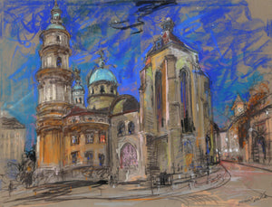 Church in Prague Pastel | Kamil Kubik,{{product.type}}