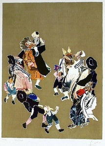 Circle of Dancing Jewish Figures Lithograph | Judith (Yehudit) Yellin,{{product.type}}