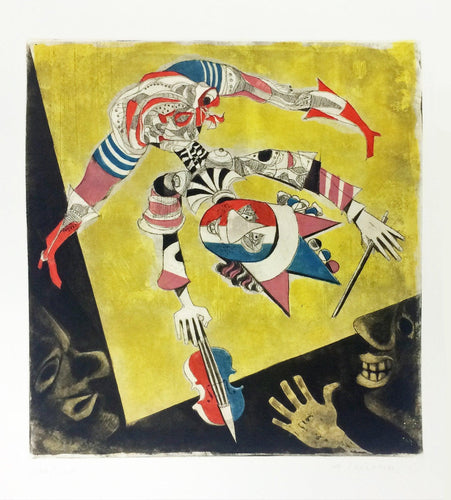 Circus Performer with Violin Etching | Alfred Finsterer,{{product.type}}