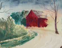 City Garage and Red Barn (59) Watercolor | Eve Nethercott,{{product.type}}