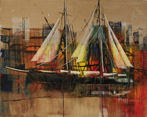 City Sailboats Oil | Drew Moss,{{product.type}}