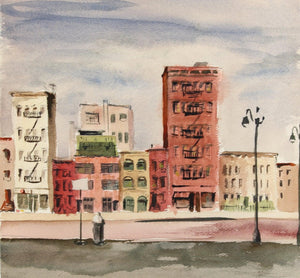 City Street and City Buildings Study (41) Watercolor | Eve Nethercott,{{product.type}}
