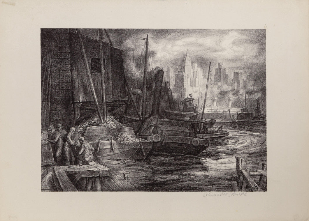 City Wharves lithograph | Charles Locke,{{product.type}}