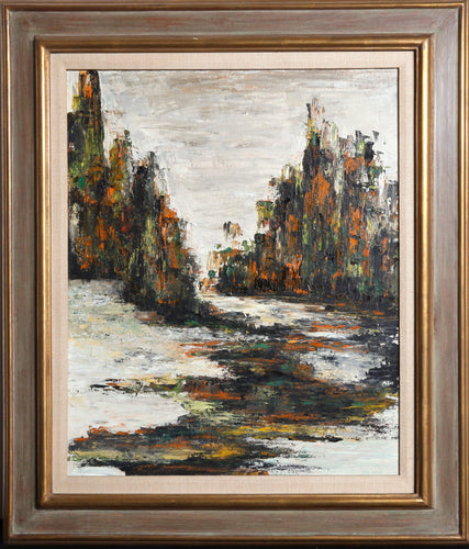 Cityscape on Water I Oil | Miriam 'Midge' Karr,{{product.type}}