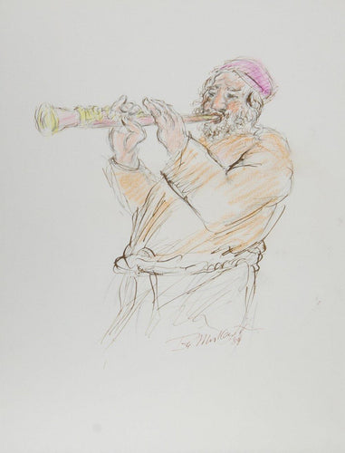 Clarinet Player Ink | Ira Moskowitz,{{product.type}}