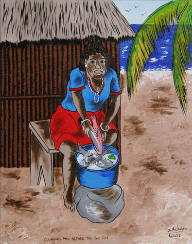 Cleaning Fish Before the Big Fry Acrylic | Isiah Nicholas,{{product.type}}