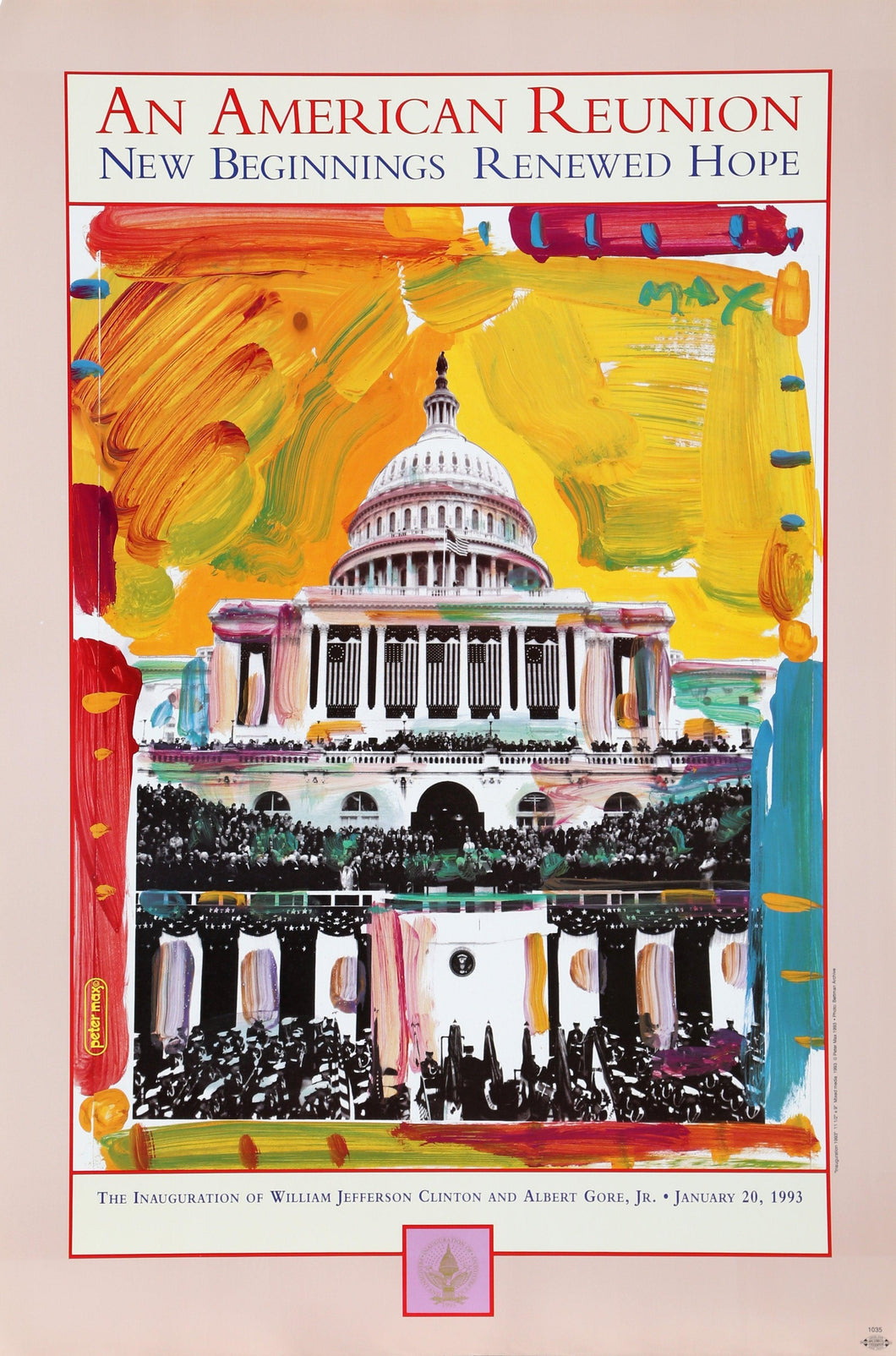 Clinton Inaugural v.4 Poster | Peter Max,{{product.type}}
