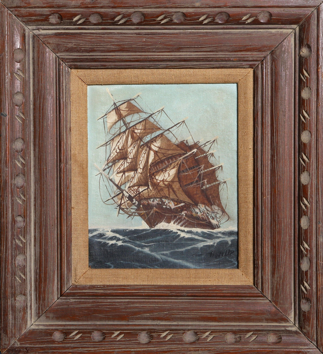 Clipper Ship at Sea Oil | Unknown Artist,{{product.type}}