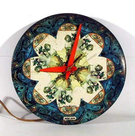 Clock (Pattern of Young Girl with Flowers) Home Decor | Peter Max,{{product.type}}