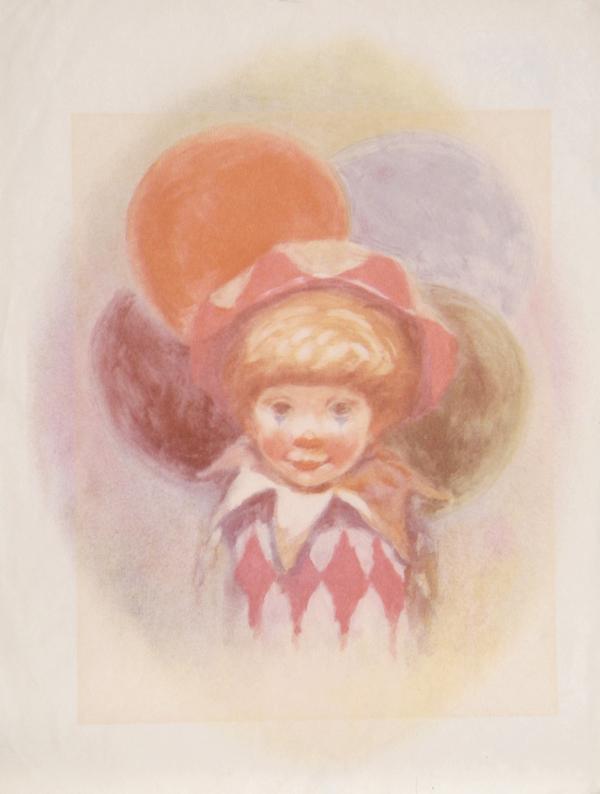 Clown and Balloons Lithograph | Philippe Alfieri,{{product.type}}