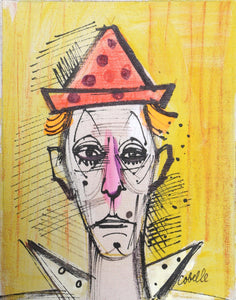 Clown in Orange Polka Dot Hat Acrylic | Charles Cobelle,{{product.type}}