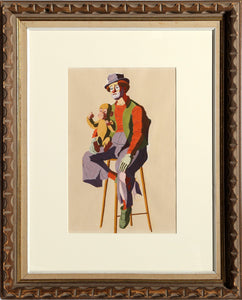Clown with Monkey Acrylic | Charles Blaze Vukovich,{{product.type}}