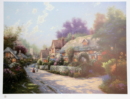 Cobblestone Village, Cobblestone Lane III Poster | Thomas Kinkade,{{product.type}}
