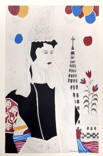 Coiffe de Pont l'Abbe from Costumes Bretons par Charlemagne Ephemera | Unknown Artist,{{product.type}}