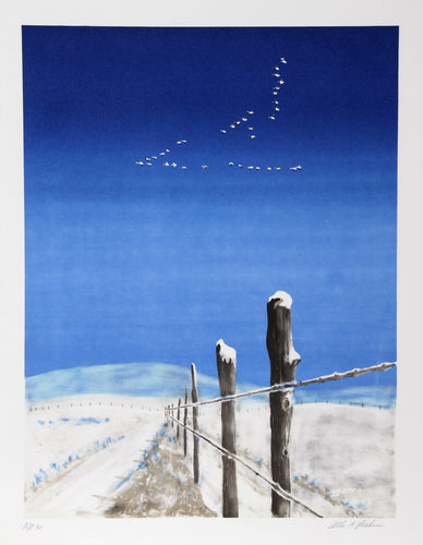 Cold Morning Snow (Geese) Lithograph | Allen Friedman,{{product.type}}