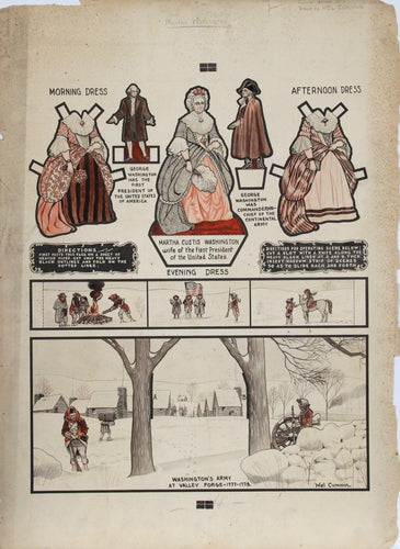 Colonial Series No. 1, Paper Doll Illustration for McCall's Watercolor | Mel Cummin,{{product.type}}