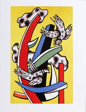 Composition Aux Deux Oiseaux sur Fond Jaune Poster | Fernand Leger,{{product.type}}