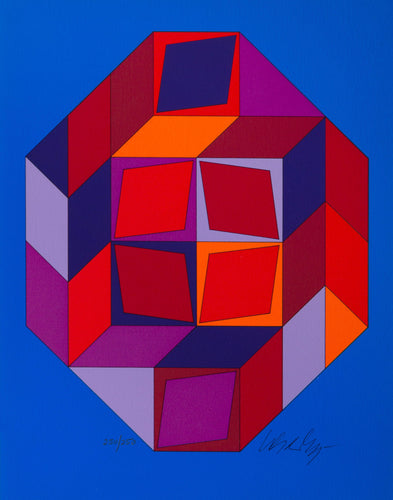 Composition Blue Screenprint | Victor Vasarely,{{product.type}}