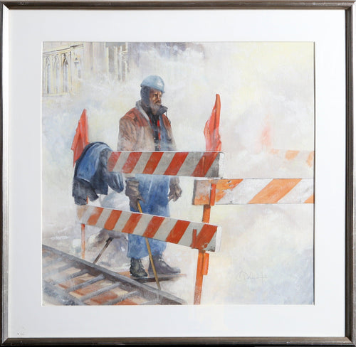 Construction Worker Gouache | Unknown Artist,{{product.type}}