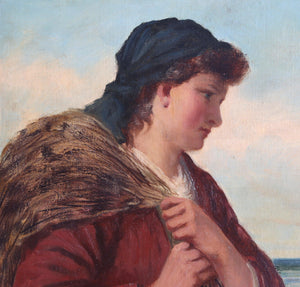 Cornish Fisherwoman with Net Oil | David W. Haddon,{{product.type}}