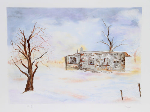 Cottage in Winter Lithograph | Paul Fioravanti,{{product.type}}