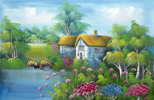 Cottage with Sheep (53) Oil | Meijan Yang,{{product.type}}