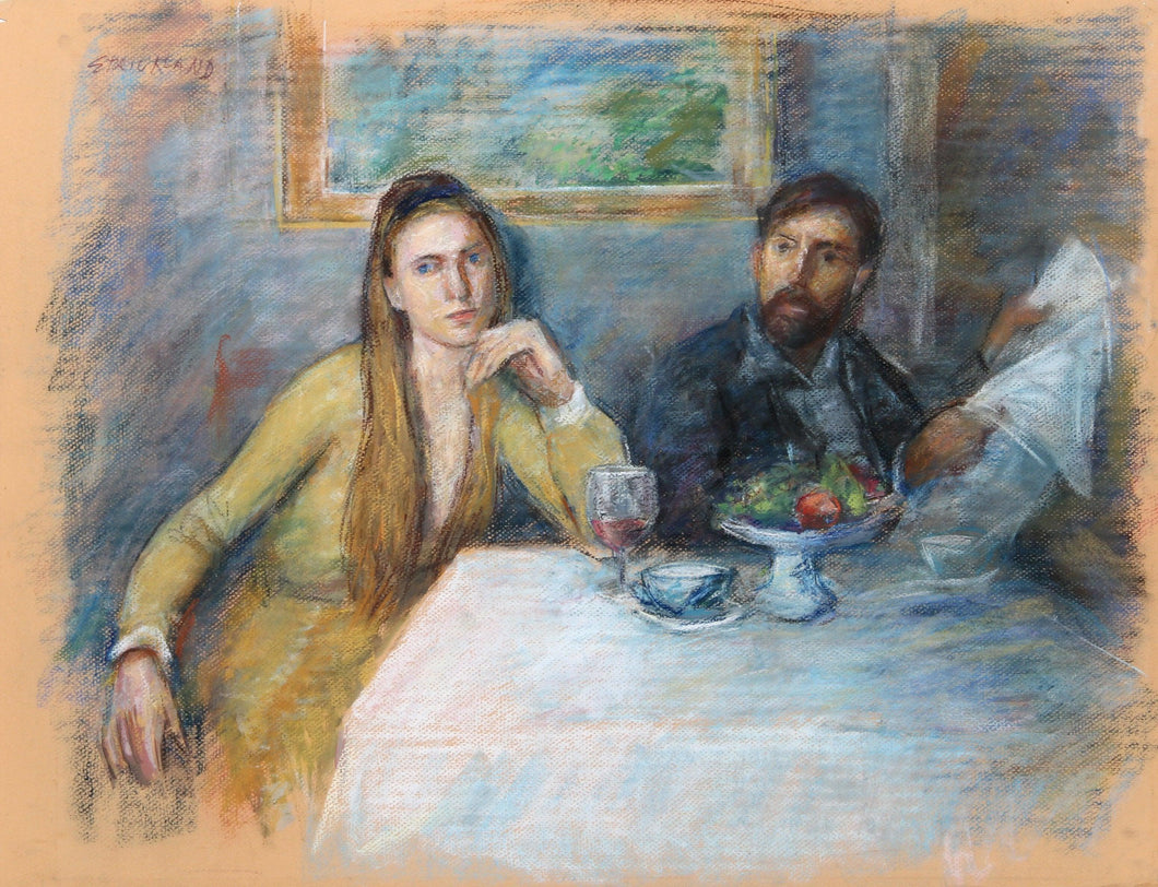 Couple at Table (Self-Portrait) Pastel | Thomas Strickland,{{product.type}}