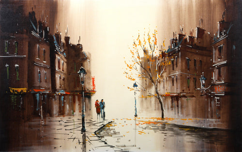 Couple on Street Oil | Albert LeGrand,{{product.type}}