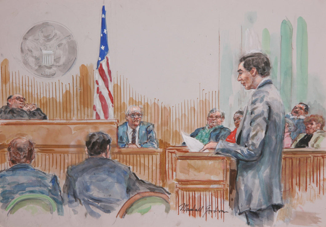Courtroom 100 Watercolor | Marshall Goodman,{{product.type}}