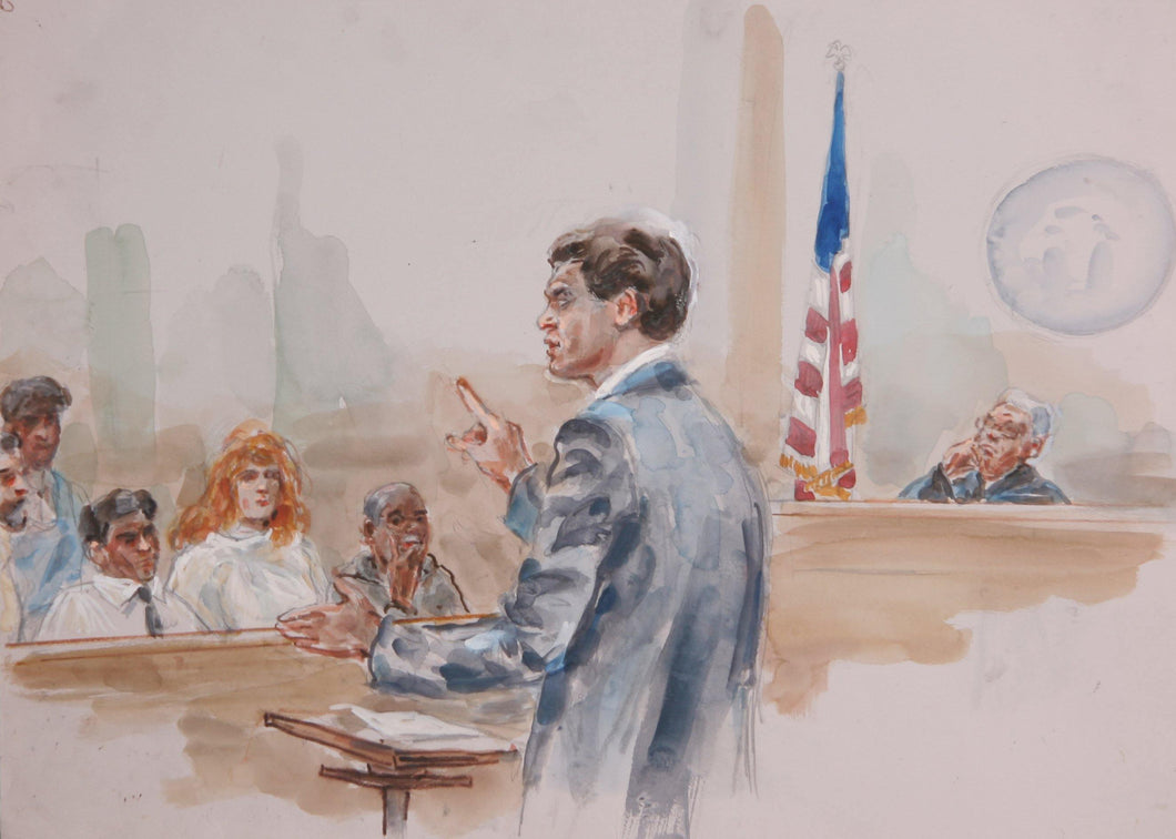 Courtroom 115 Watercolor | Marshall Goodman,{{product.type}}