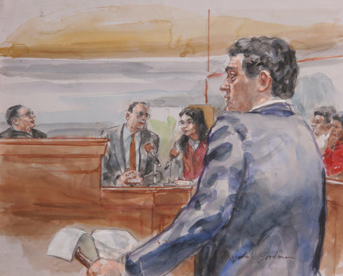 Courtroom 143 Watercolor | Marshall Goodman,{{product.type}}