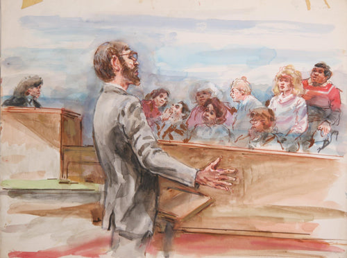 Courtroom 166 Watercolor | Marshall Goodman,{{product.type}}