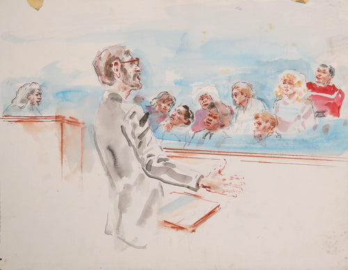 Courtroom 167 Watercolor | Marshall Goodman,{{product.type}}