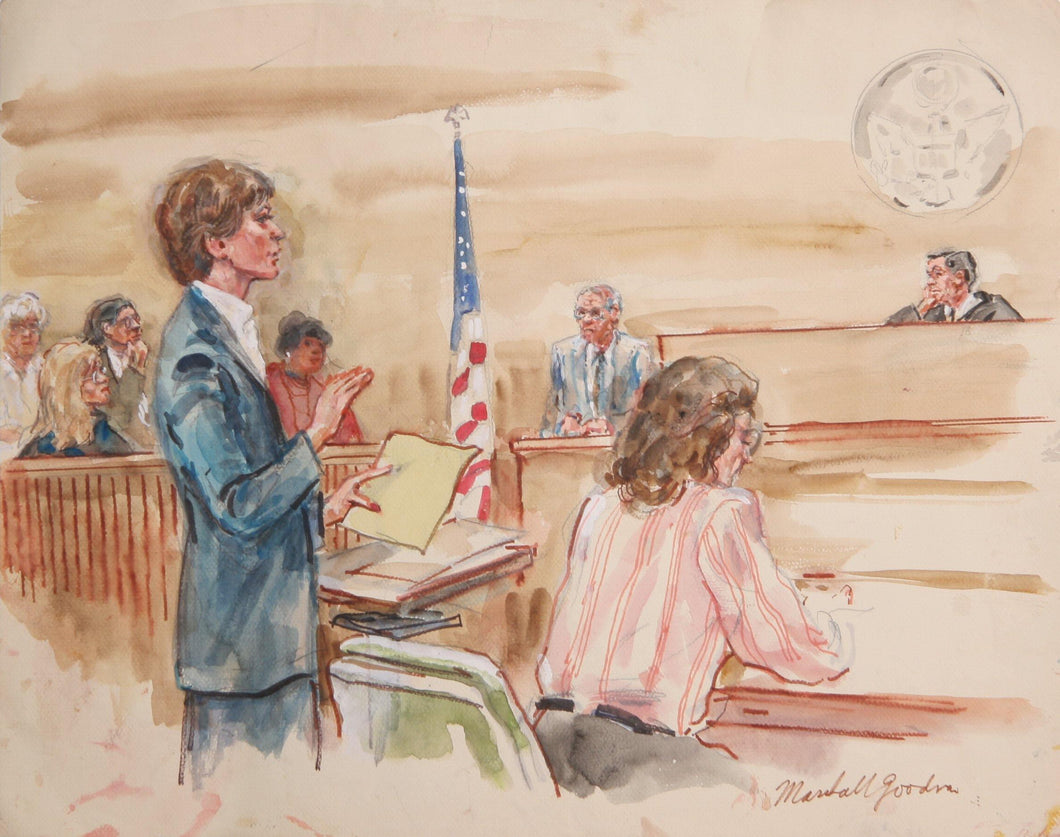 Courtroom 168 Watercolor | Marshall Goodman,{{product.type}}