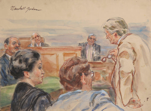 Courtroom 182 Watercolor | Marshall Goodman,{{product.type}}