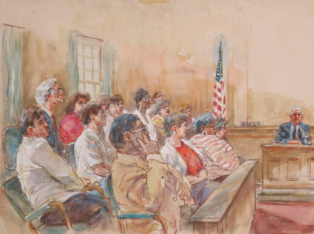 Courtroom 347 Watercolor | Marshall Goodman,{{product.type}}