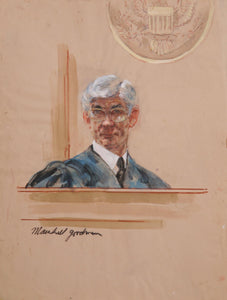 Courtroom 48, Portrait of a Judge Watercolor | Marshall Goodman,{{product.type}}