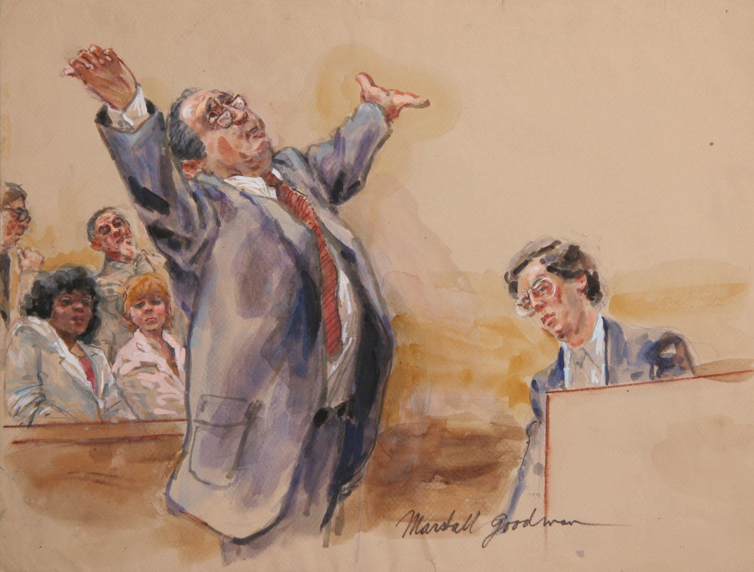 Courtroom 52, Making a Point Watercolor | Marshall Goodman,{{product.type}}