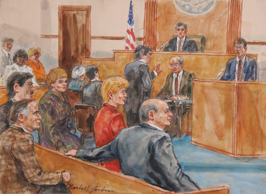 Courtroom Drawing 13 Watercolor | Marshall Goodman,{{product.type}}