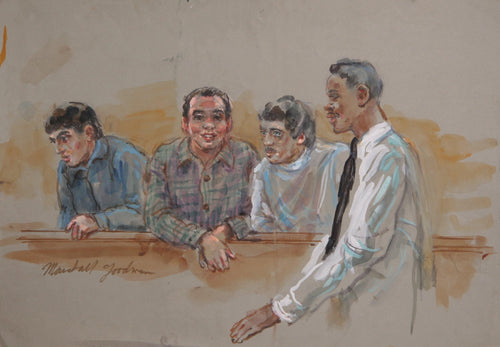Courtroom Scene 38 Watercolor | Marshall Goodman,{{product.type}}
