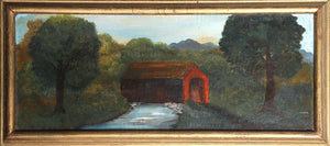 Covered Bridge I Oil | Unknown Artist,{{product.type}}