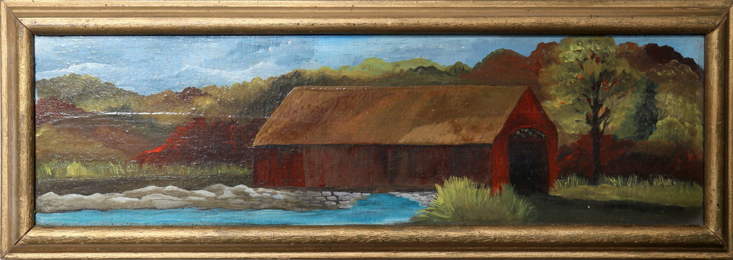 Covered Bridge II Oil | Unknown Artist,{{product.type}}