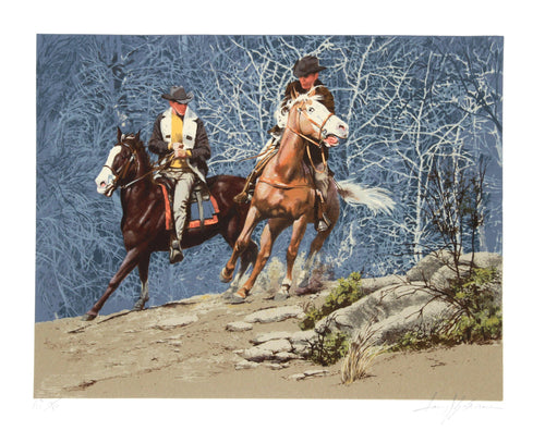 Cowboys Racing Lithograph | Harry Schaare,{{product.type}}