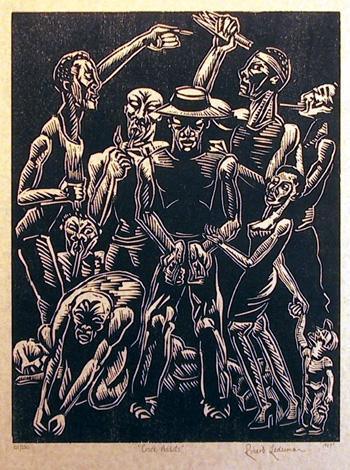 Crack Addicts Woodcut | Robert Lederman,{{product.type}}