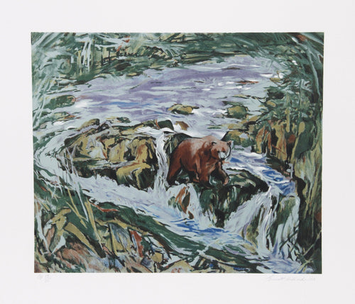 Crossing The Stream Lithograph | Everett E. Hibbard,{{product.type}}
