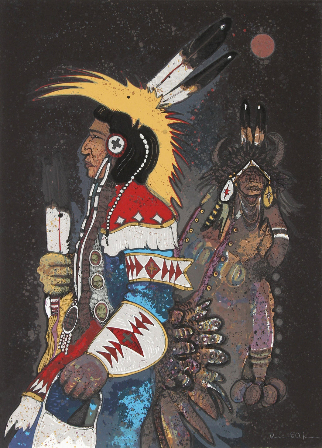 Crow Dancers at Midnight Screenprint | Kevin Red Star,{{product.type}}