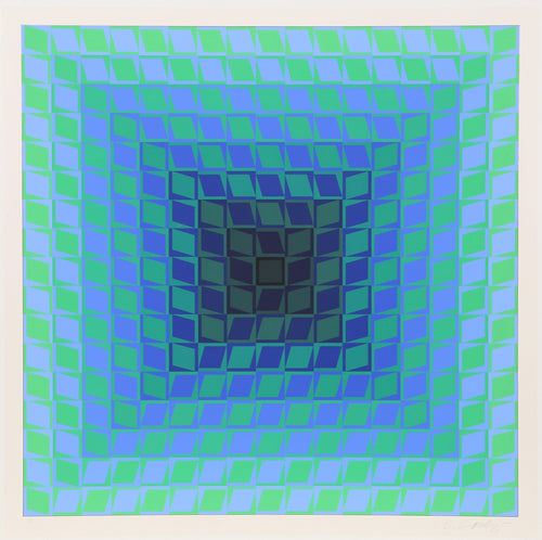 CTA - Blue 2 Screenprint | Victor Vasarely,{{product.type}}