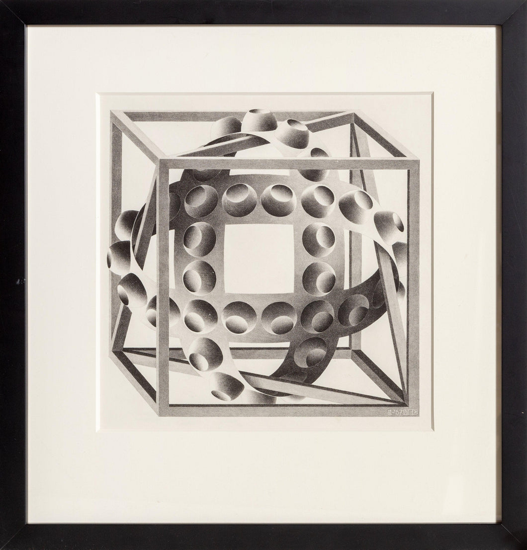Cube with Magic Ribbon Lithograph | M.C. (Maurits Cornelis) Escher,{{product.type}}