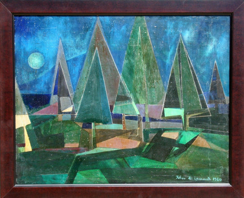 Cubist Forest (34) Oil | John F. Leonard,{{product.type}}
